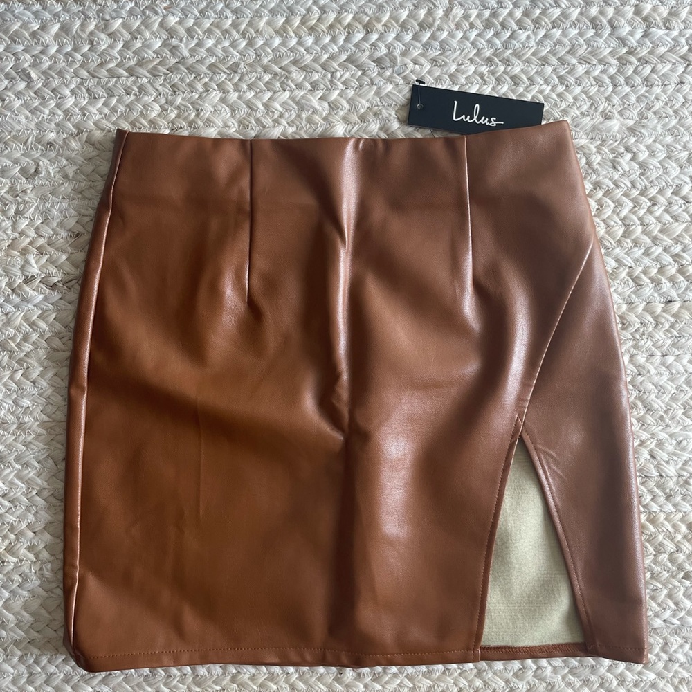 Lulus brown leather skirt